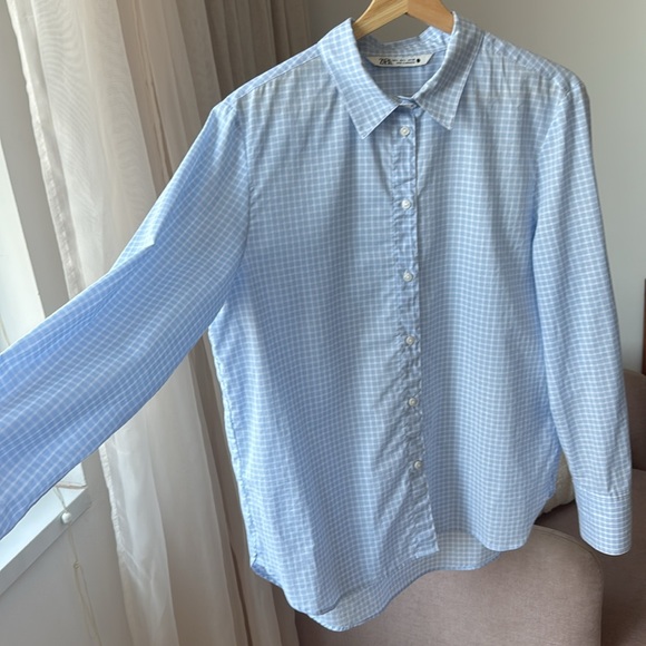 Zara Light Blue Women’s shirt, Size L - Picture 6 of 9